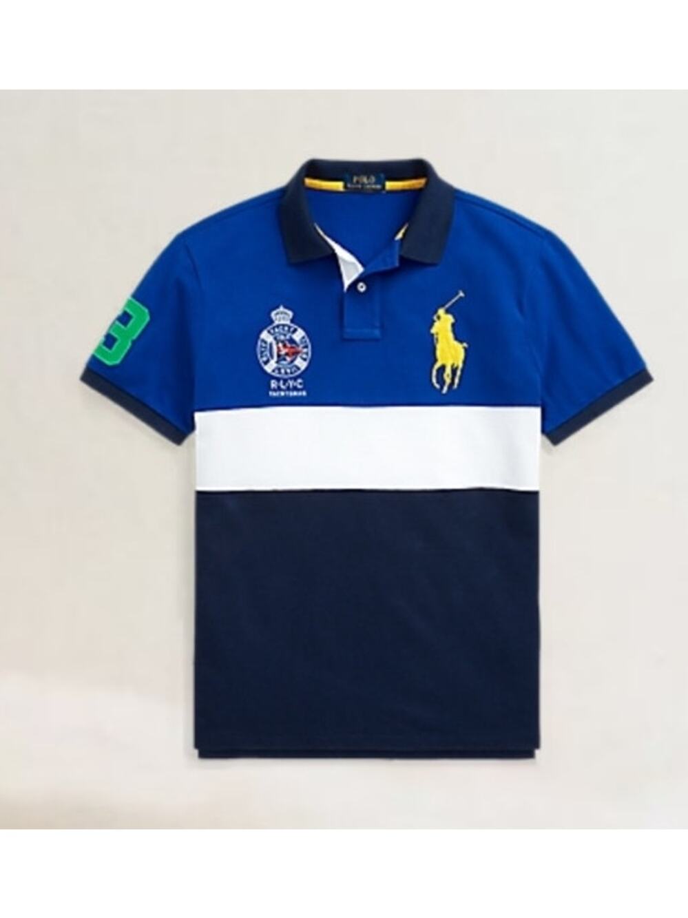 Vintage Ralph Lauren Polo Sailor Nautical Yacht Club Big Pony Polo Shirt Sz XXL